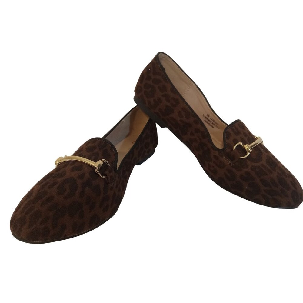 Cest 1946 Shoes Womens Girls Size 6 Brown Black Faux Suede Leopard Print